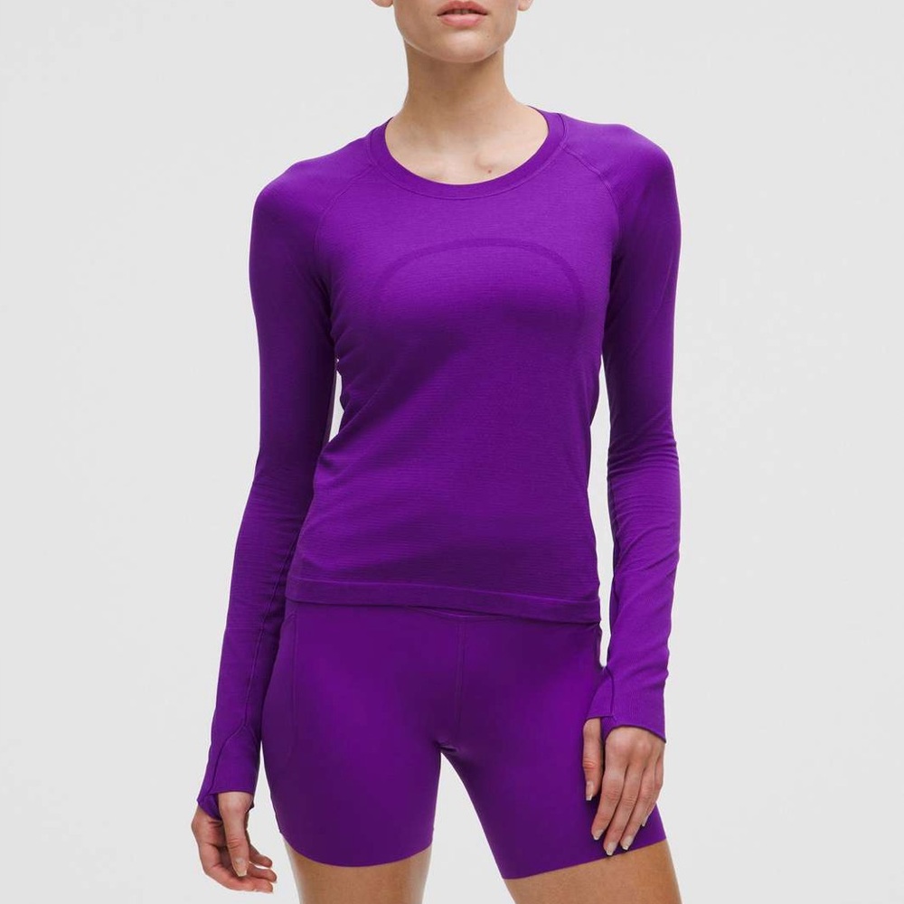 lululemon athletica Long Sleeve Crew Top in Vibrant Purple